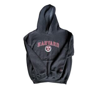 Harvard University Champion Hooded Sweatshirt Charcoal Gray Youth L 10-12